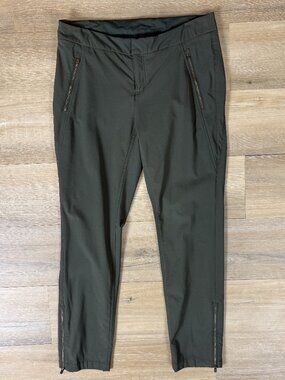 Athleta Olive Slim Moto Zip Pocket Ankle Zip Trouser Pant | 14
